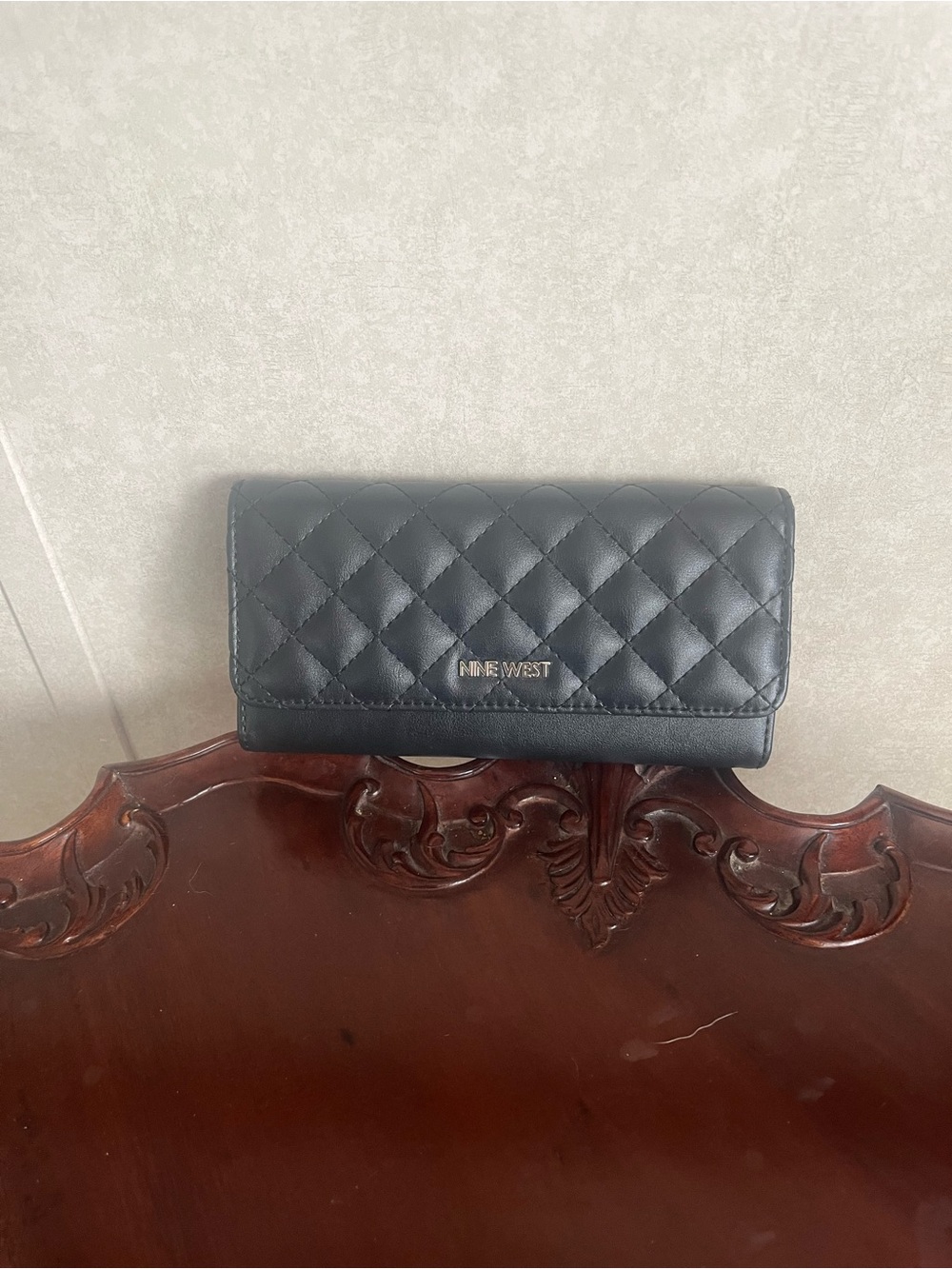Nine West Black Quilted Wallet